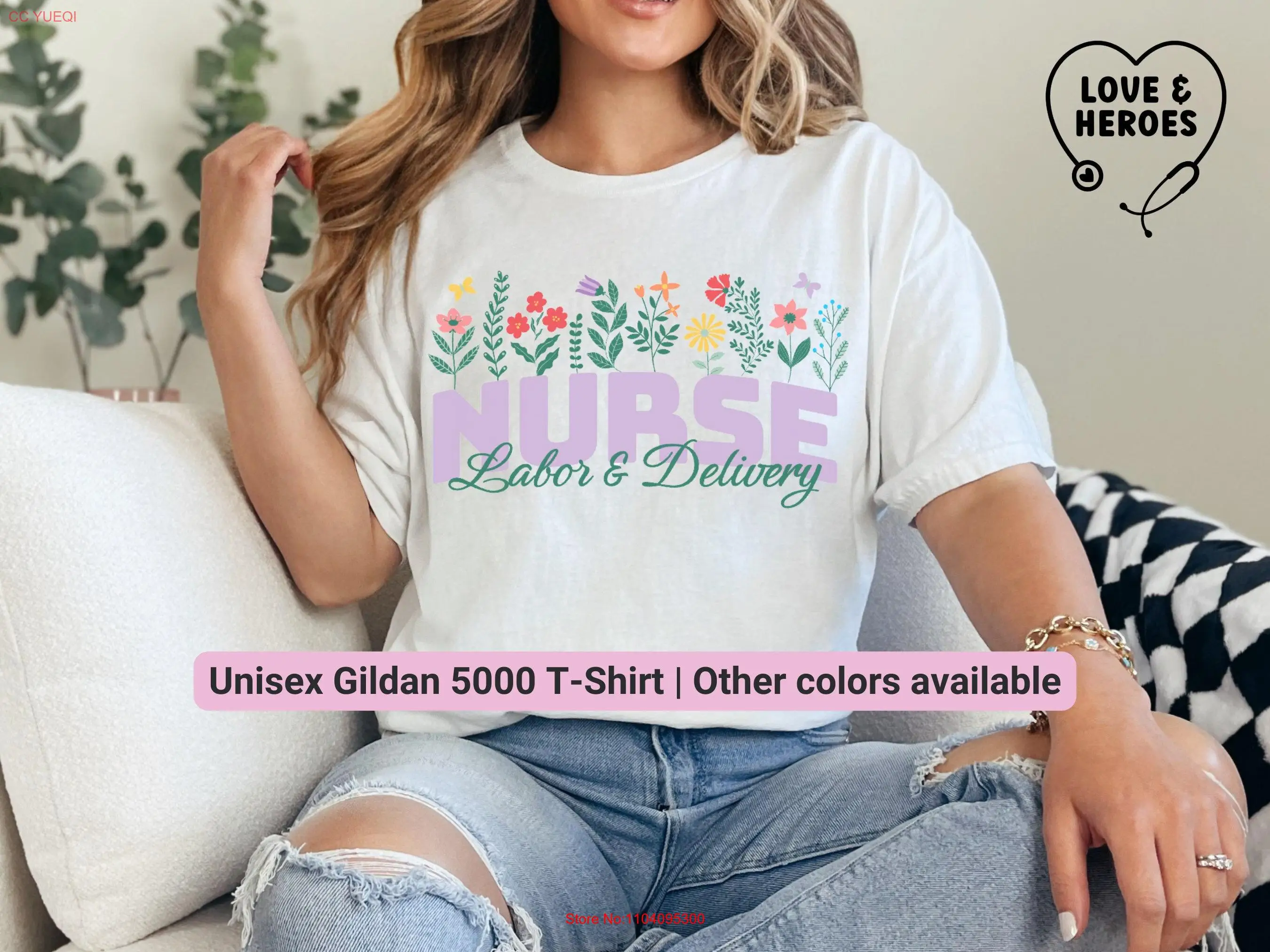 

Labor And Delivery Nurse T Shirt Registered Healthcare Appreciation Nursing For Her s Mom Flower Sister
