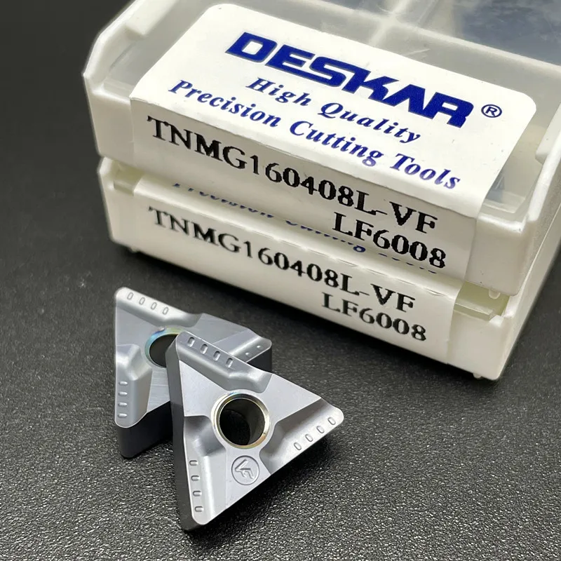 DESKAR TNMG160404 TNMG160408 R-VF L-VF LF6008 تحول أداة كربيد إدراج CNC تحول أداة قطع أداة أجزاء عالية الجودة