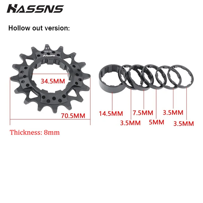 HASSNS kit single k7 Bicycle single speed cassette HG 13T-22T Bike