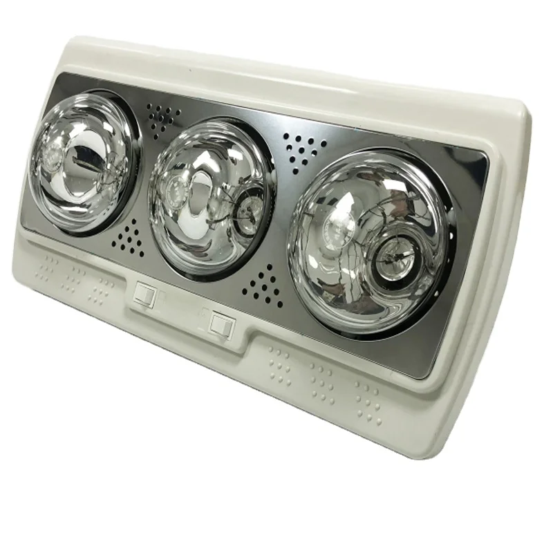 Wall Mounted Bathroom Shower Infrared Lamp Heater 3 Lamps Waterproof and Anti-explosion 825w Yuba Bathroom Electric Heater Warm