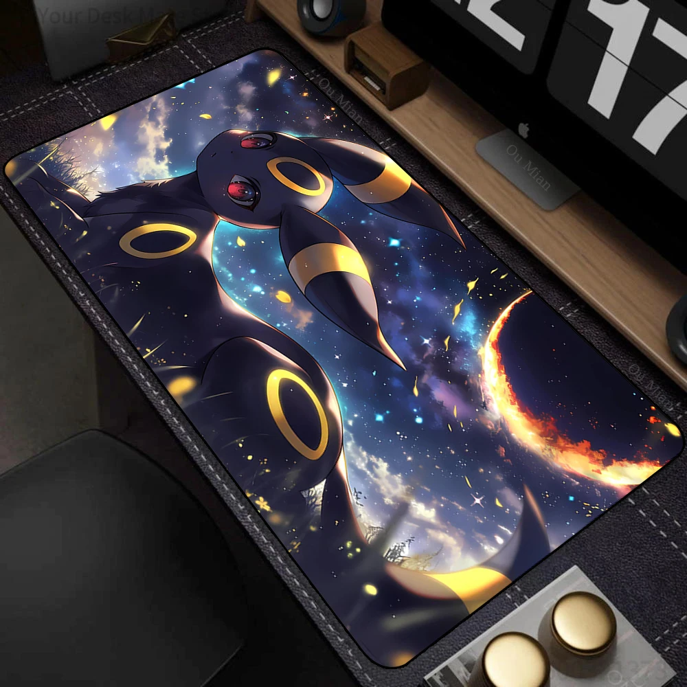 

Большой игровой коврик для мыши Pokemon Starry Night Galaxy Anime, удлиненный коврик для стола, нескользящий, грязеотталкивающий, удлиненный коврик для стола