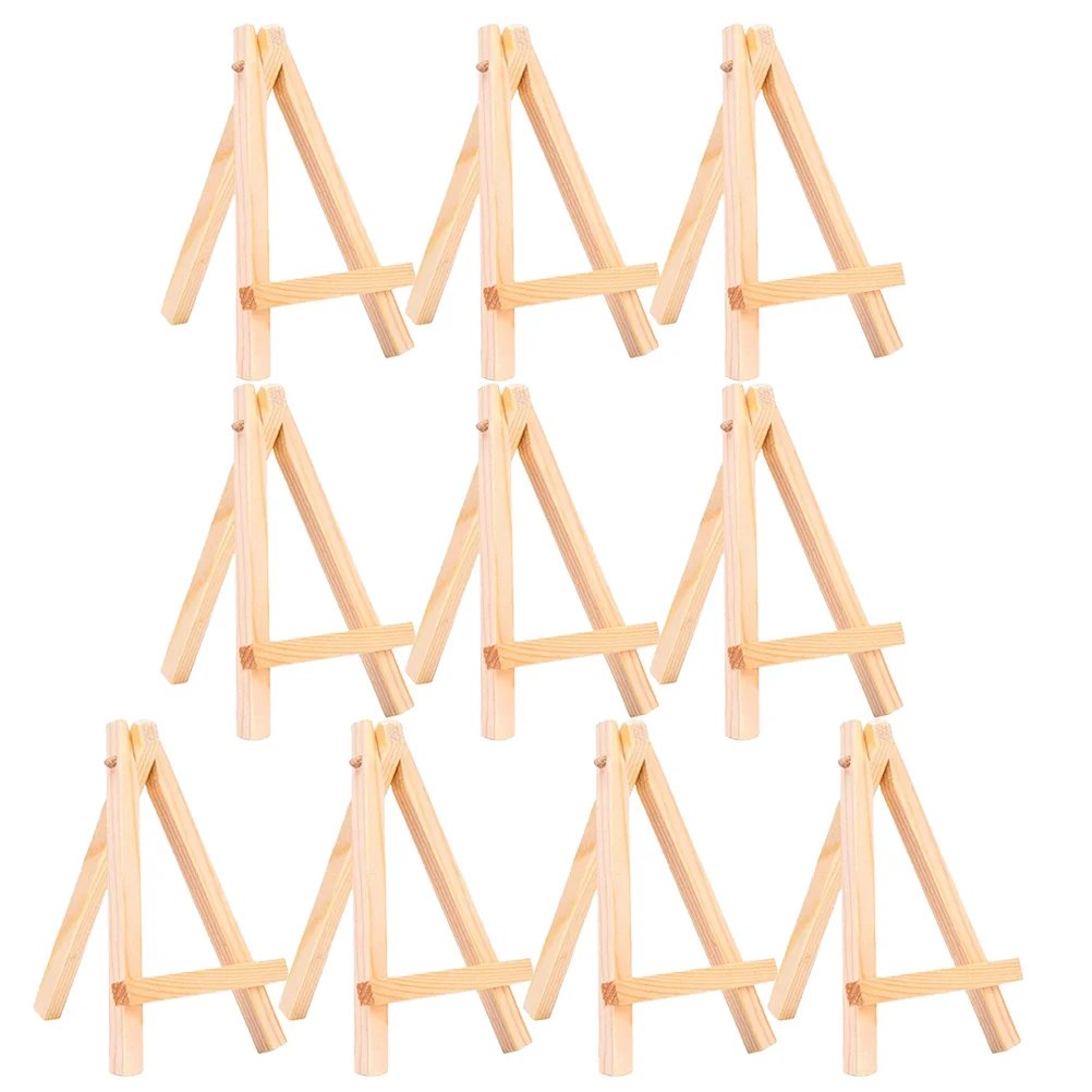 

10 Pcs Tabletop Tripod Frame Holder Stand Display Shelves Photo Wooden Easel Easels for Painting