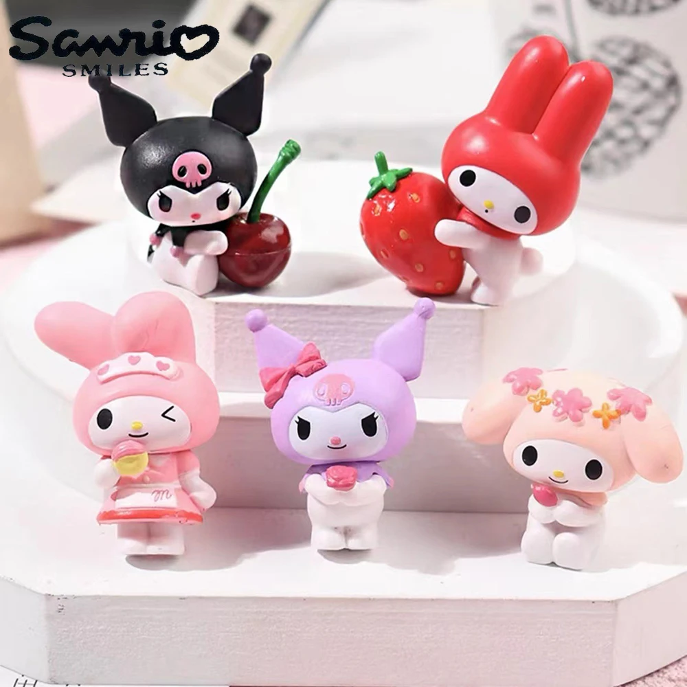 

Hello Kitty 5Cm Figure Melody Sanrio Anime Cinnamoroll Kuromi Doll Kawaii Diy Cake Decoration Christmas Gifts For Childrens