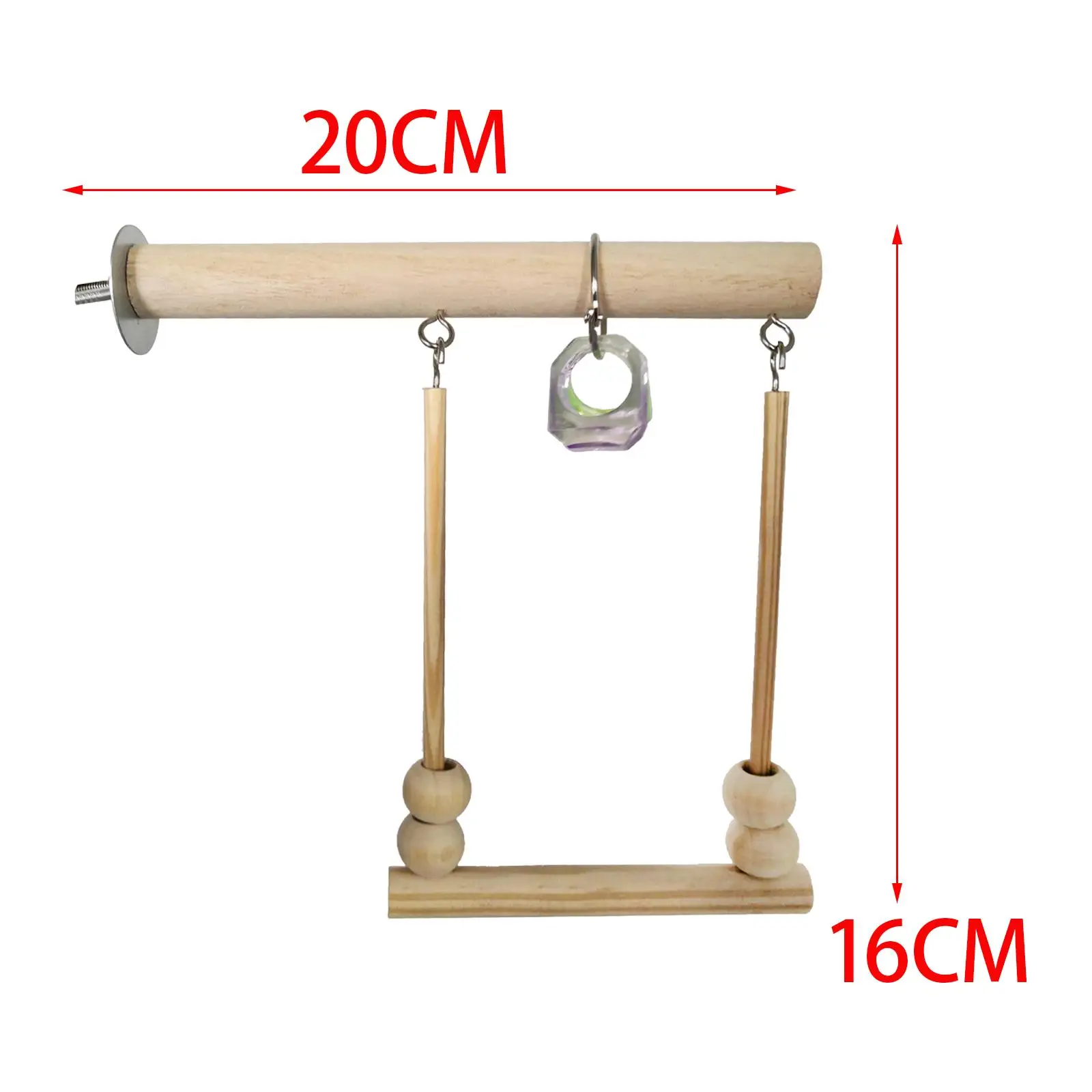 Balançoire en bois pour perroquet africain, perroquet, cacatoès, petit, moyen, grand perroquet, canadditif, perruche