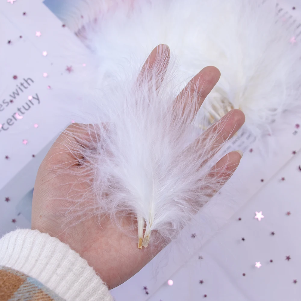 50pcs Fluffy Marabou Turkey Feathers 7-12cm for Crafts Wedding Party Decoration Fly Tying Material Jewellery Feather Accessory