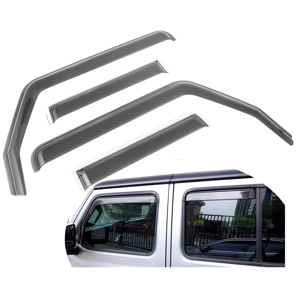 

Front Rear Visors Wind Deflectors In-Channel Side Window Deflectors Ventvisor for Jeep Wrangler JL JLU Sports Sahara Freedom