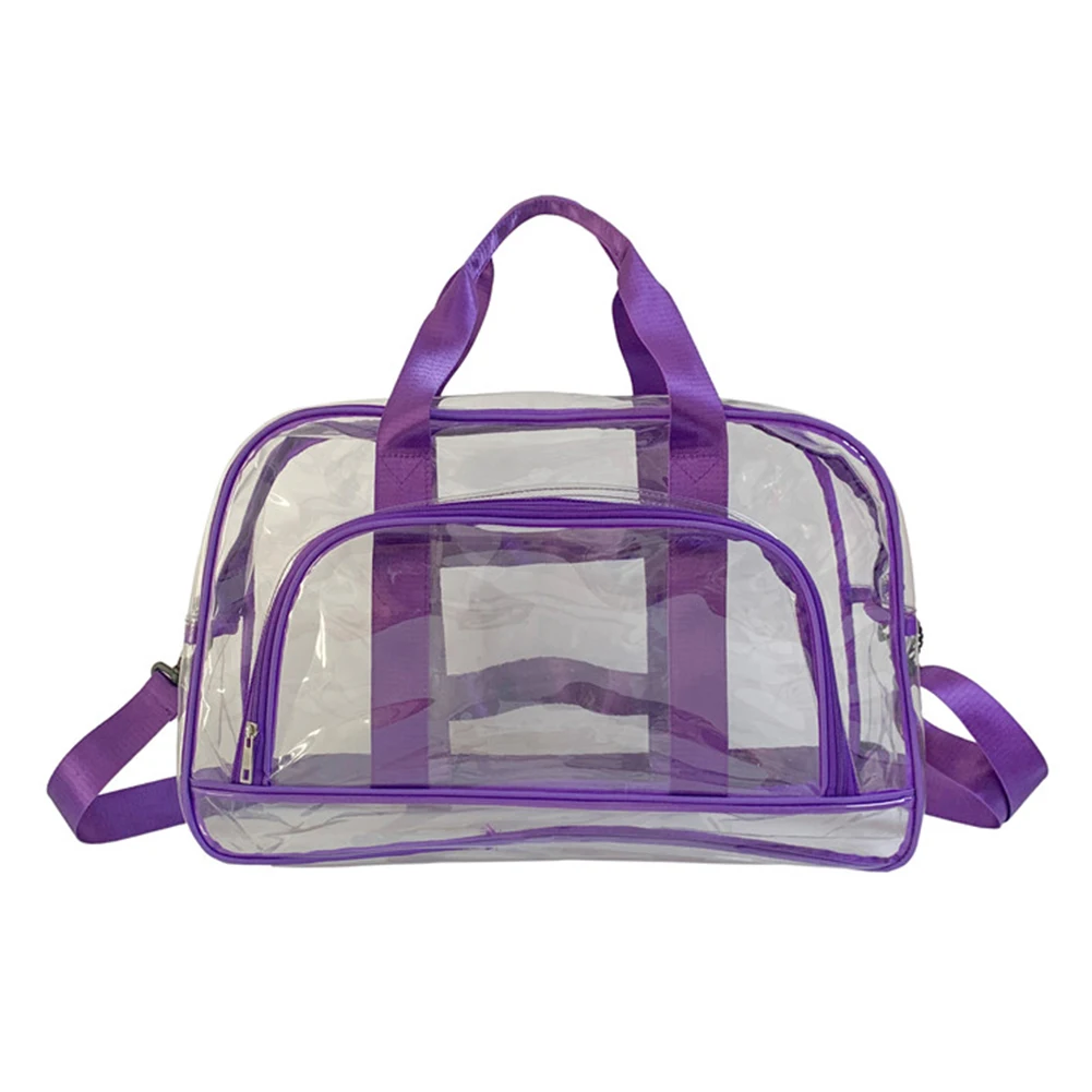 

Transparent PVC Weeks Travel Duffel Bag Large Capacity Hand Luggage Bag Lightweight Portable Multifunctional for Swimming Hiking