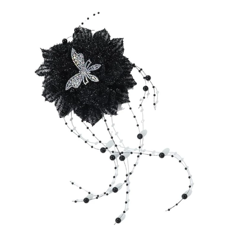 652F 15cm 3D Feathered Butterfly Flower Applique for Handmade Evening Gown Sewing Flower for Dress Corsage Sewing On Applique