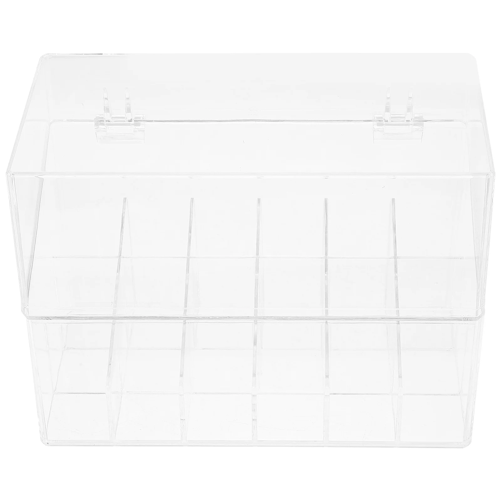 صندوق تخزين أحمر الشفاه مصنوع من مادة البوليسترين الممتازة مقاوم للخدش وسعة كبيرة لتنظيم سطح المكتب وحامل شفاف لأحمر الشفاه