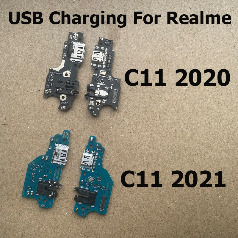 For Realme C11 2021 USB Charging Dock Port Mic Microphone Connector Board Flex Cable Repair Parts For C11 2020 RMX2185 RMX3231