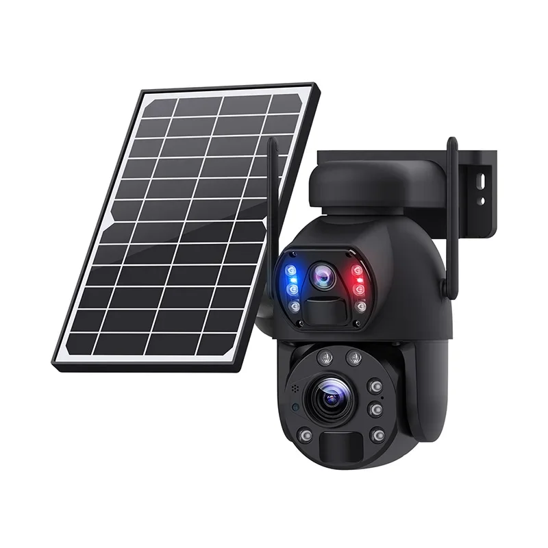Hot Sale WIFI 20X Optical Zoom Solar PTZ Camera Outdoor 6MP Dual Lens Auto Tracking Color Night Vision Wifi Solar CCTV Camera