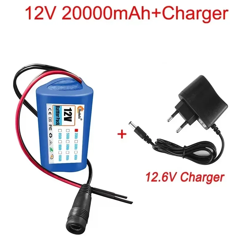 Neuer 12 V 18650 Akku 2000 mAh 3S1P Li-Ionen-Akkus mit BMS Lithiumzellen-Schutzplatine + 12,6 V Ladegerät