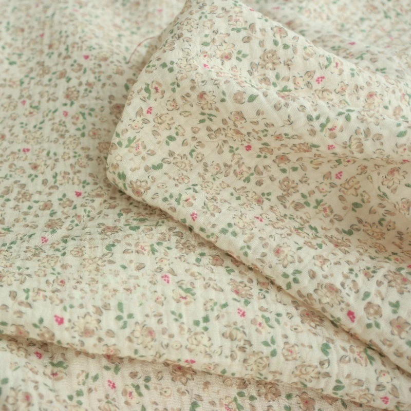 135x50cm Baumwolle Retro Doppellagige Gaze Plissiertes Heimgebrauchs-Lätzchen-Handtuch Decke Schlafkleidung Badetuch Nähstoff – Detail 13