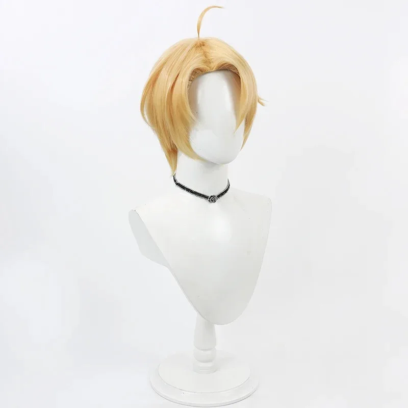 أنيمي APH محور القوى Hetalia ألفريد F جونز شعر مستعار تأثيري قصير شقراء مقاومة للحرارة الشعر الاصطناعية هالوين دور الحفلات