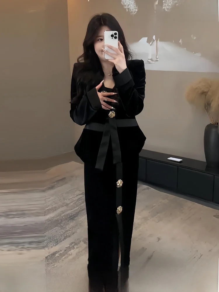 

plus Size Winter Faion Set Thiened Cotton f-length Skirt Ele Sle Women's Clothing High Waist A-line Skirt