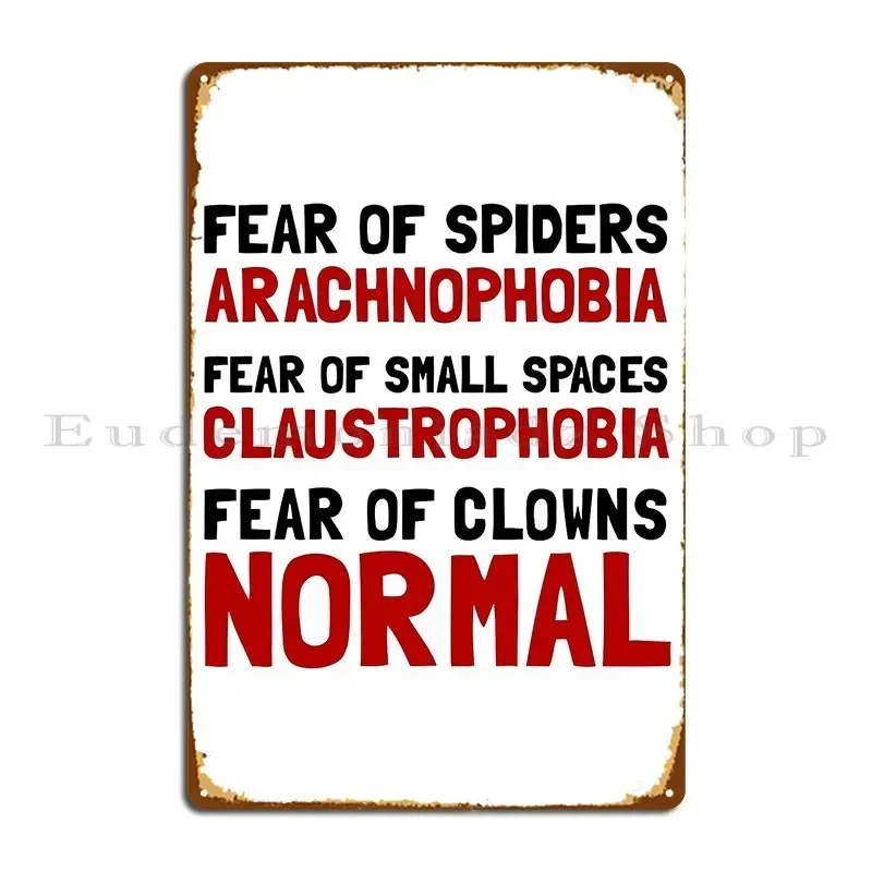 Fear Clowns Metal Sign Plaques Club Iron Decoration Rusty Tin Sign Poster