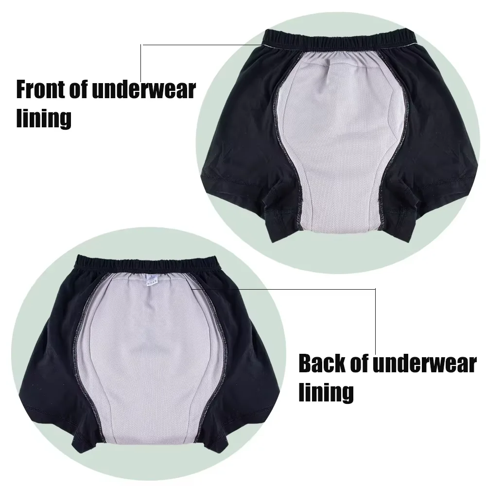 AIO Eco-Friendly Washable Adult Cotton Diaper Shorts - Boxer Style, Reusable Incontinence Wear for Elderly & Disabled