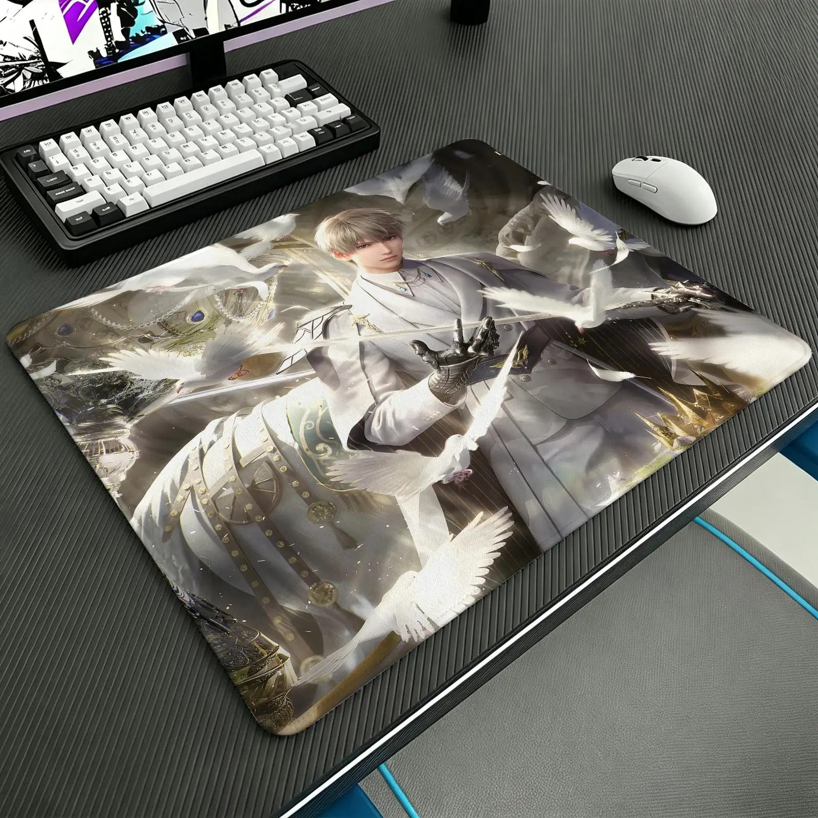 Compact S/M/L E‑Sports Pad, Love and Deepspace Mouse Pad Tough Stitched Border for Lightweight Portable Laptop and Office Gaming