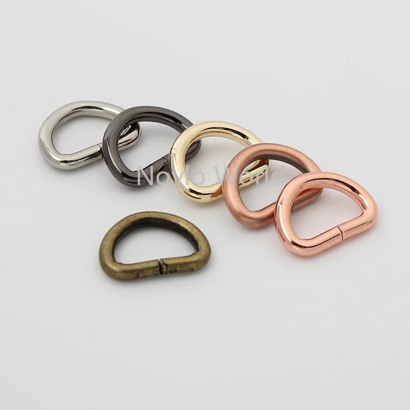 10-50 pieces 2 sizes 10-20mm 7 colors 3/8\'\' 3/4\'\' red copper color d ring for backpack opened d buckles purse accessories