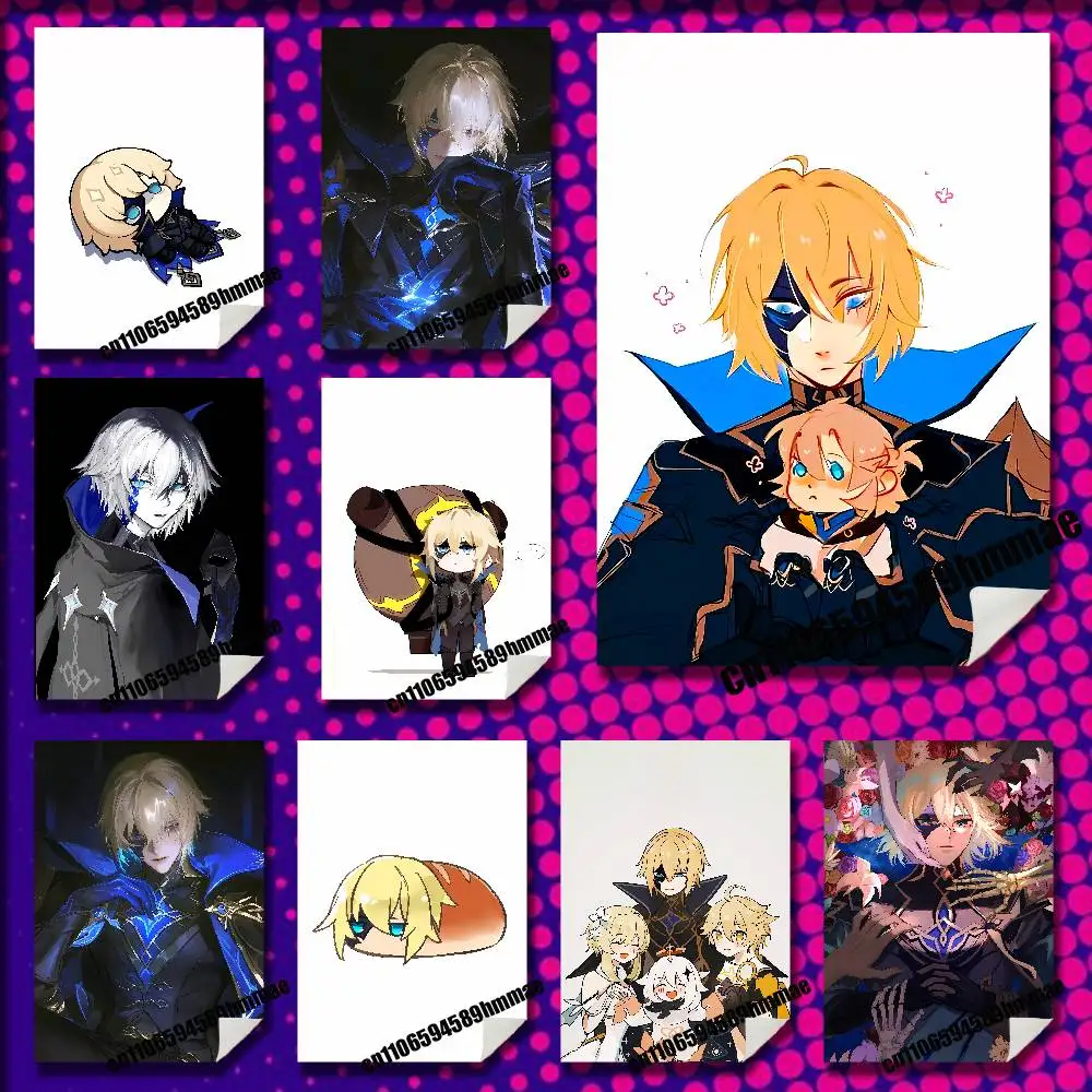 

For Dainsleif Genshin Impact Poster Wall Murals Paper Home 21x30cm Self-adhesive Decoration Sticker Playbill Cover