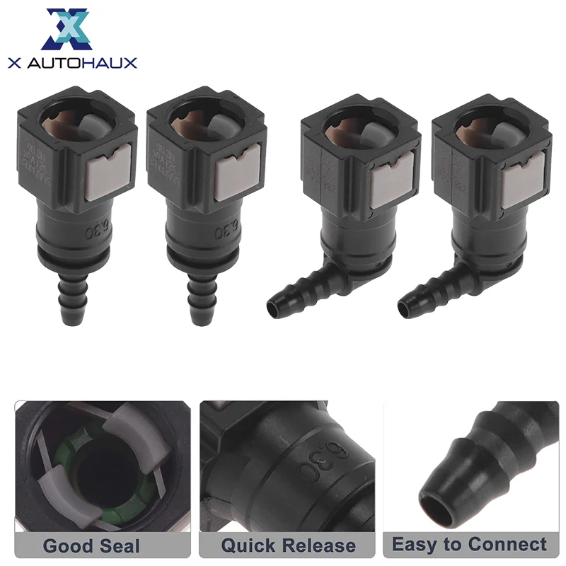 X Autohaux Vehicle Fuel Line Quick Connector 6.3 mm ID 5.4/6.5/6.8/8.9mm OD Auto Fuel Line Coupler Hose Plastic Car Accessories