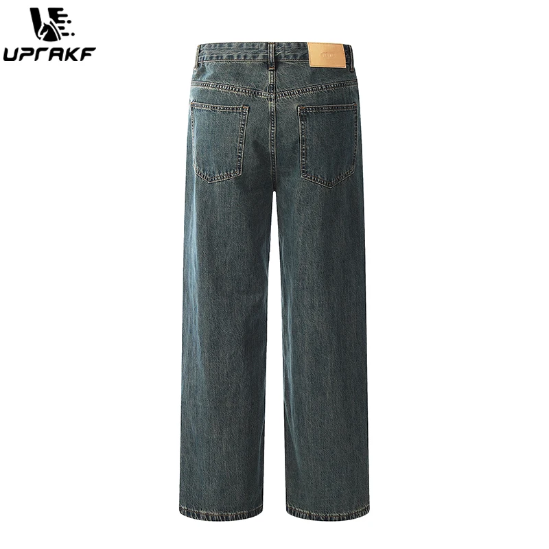 UPRAKF Straight-leg Jeans Pocket Loose Streetwear Denim Pants Casual Fashion Trousers Fit Summer Pantalones