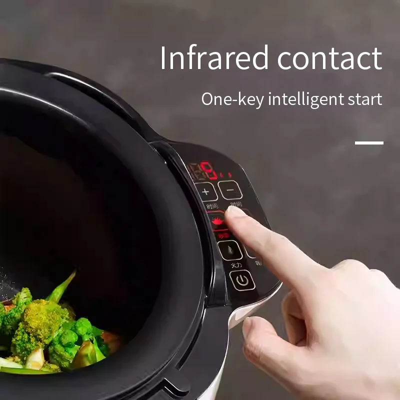 2000W Intelligente Automatische Rührbratmaschine 6L Elektrischer Haushaltskochtopf Antihaft-Multifunktions-Kochtopf