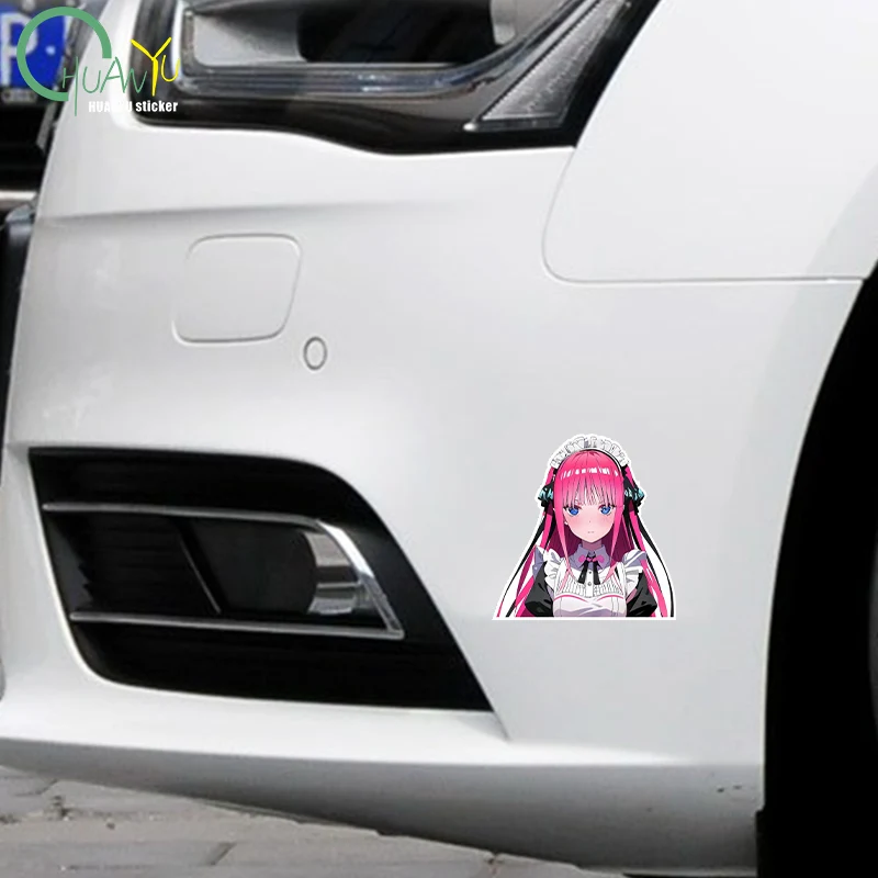 JDM Cute Girl Anime Car Sticker Car Sticker Motorcycle Bumper Car Window Reflective Waterproof Sticker Car Sticker view 3