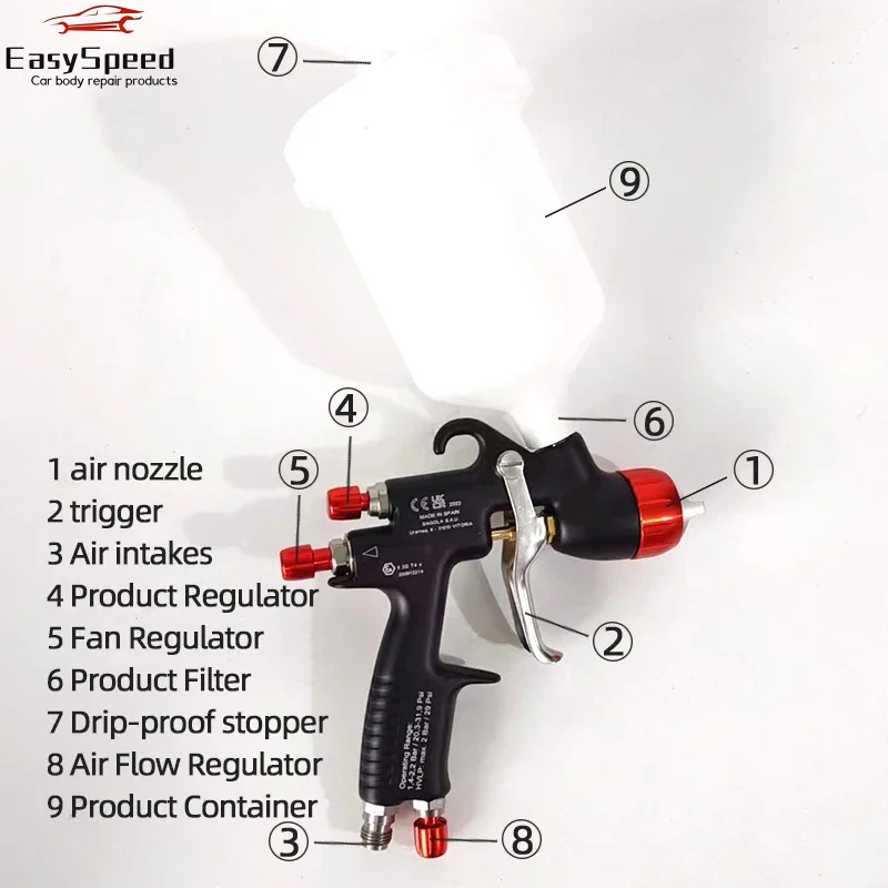 Sagola professional spray gun car paint spray gun 1.3mm nozzle industrial grade high atomization home pneumatic spray tools