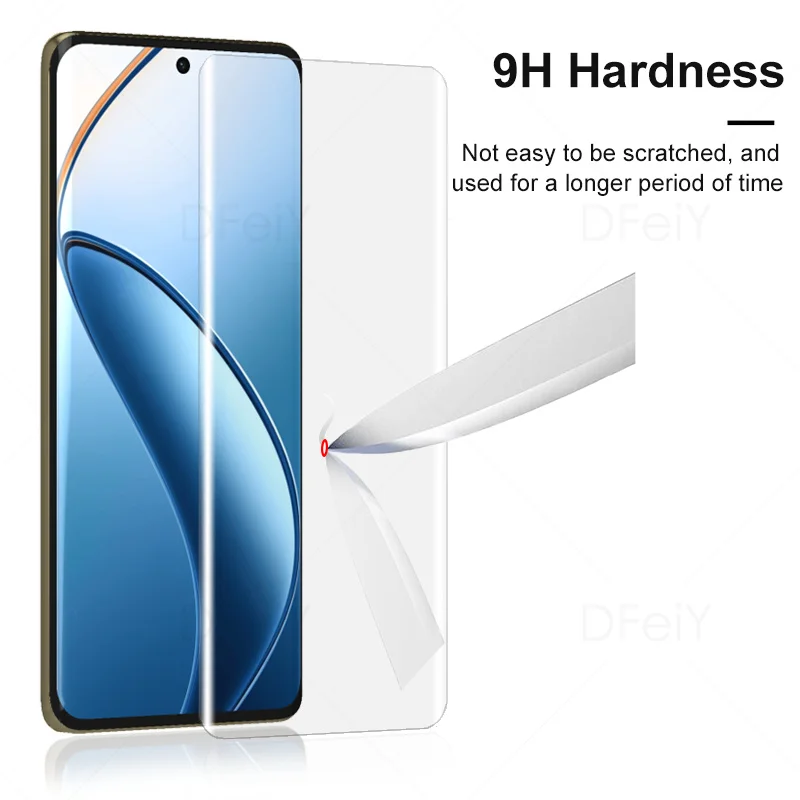 DFeiY UV Glass for Realme 12 Pro Full Coverage UV Screen Protector for realme 12 pro plus Tempered Glass Film