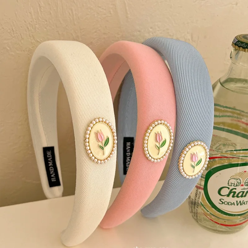 

Girls High Cranial Compression Headband Face Wash Makeup Non-slip Headdress Sponge Cushion Hair Band