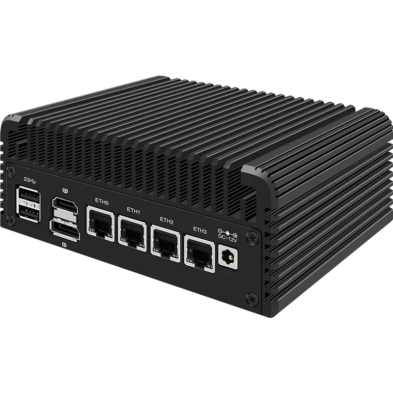 جدار الحماية الجيل الثاني عشر ألدر ليك i3 N305 8 Core N200 N100 جهاز توجيه ناعم بدون مروحة Proxmox DDR5 4800 ميجا هرتز 4xi226-V 2.5G