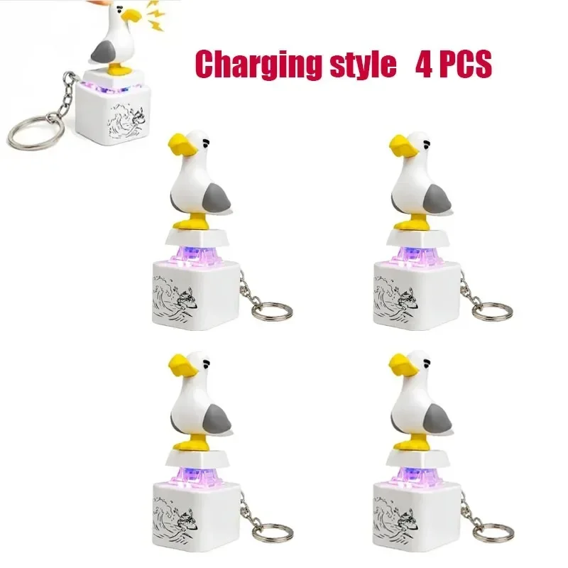 /*/Mine Seagull Keycap Keychain Luminous Sounding Stress Relief Creative Fidget Toy Portable Electronic Pendant For Adult
