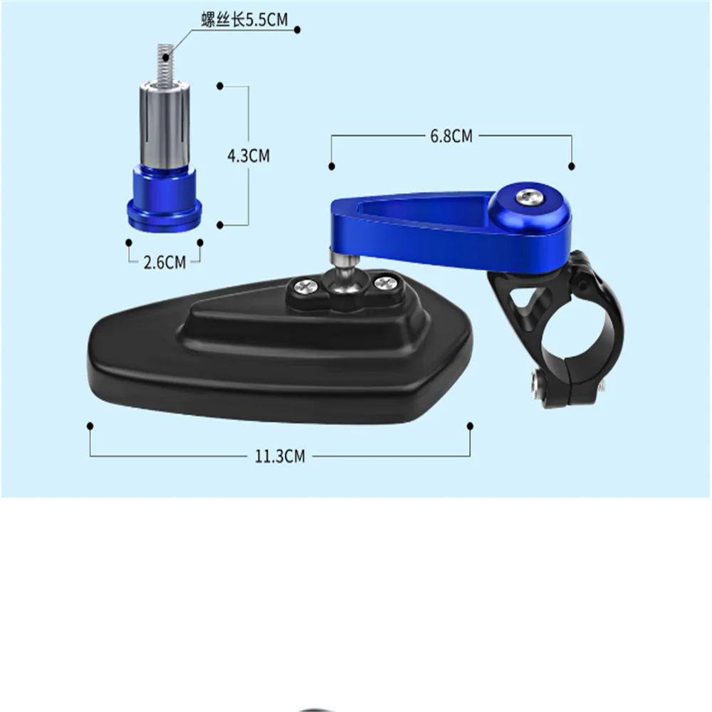 2 uds 7/8 "22mm espejos de motocicleta extremo de barra vista trasera de cristal azul para Kawasaki Z800 E versión NINJA 250 300R Z250 Z300 VERSYS