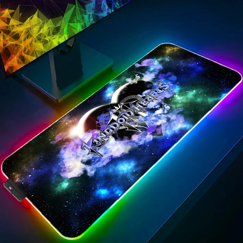 

RGB LED Mouse Pad Desk Mat Anime Mat K-kingdom H-hearts Gaming Mousepad Speed Computer and Office Gamer Cabinet Keyboard Pad