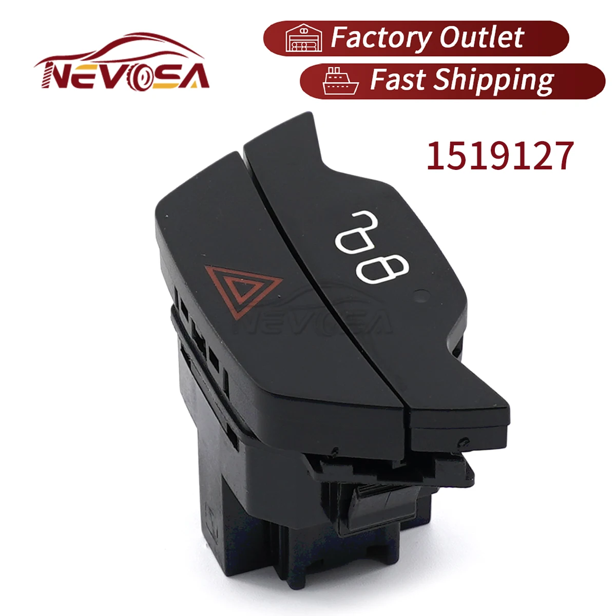 1519127 For Ford B-MAX C-MAX Ecosport Fiesta Focus Kuga Emergency Hazard Warning Light Lamp Double Flash Switch Button 5Pins