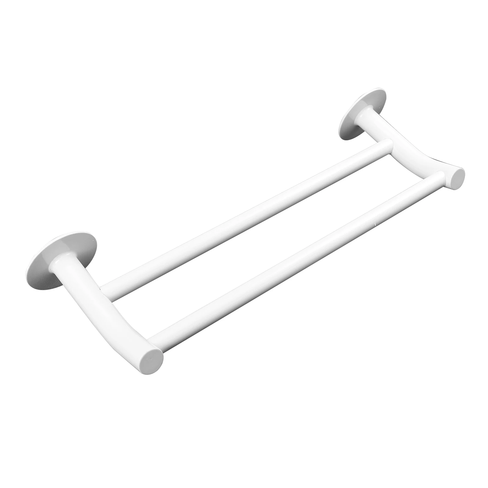 

1pc Double Bar Towel Rack Punch Free Storage Organizer Bathroom Kitchen Household Dual Pole Cloth Holder Strong Bearing