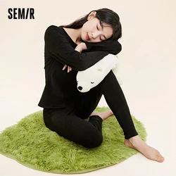 Semir Couple Pajamas Fashion Warm Suit Underwear Men Thickened Winter Woolen Autumn Clothes Pants Women