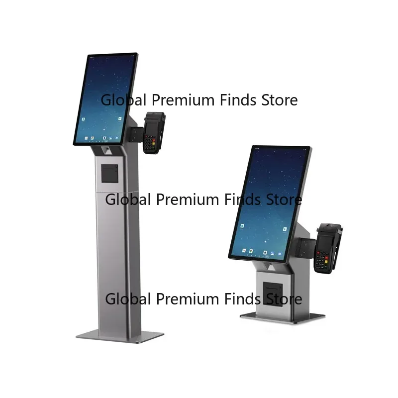 21.5'' FHD Capacitive Touch Self-Service Kiosk Desktop Terminal with Built-In Barcode Scanner SDK Supported for Business Check-i