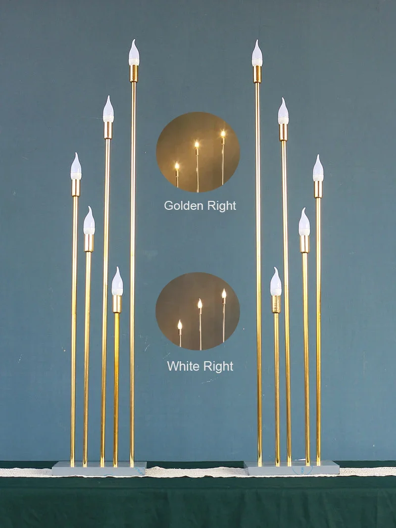 

Wedding Home Decor Candles Candle Holder 5 Heads Shiny Golden Road Lead LED Light Wedding Home Decoration Accessories Mariage