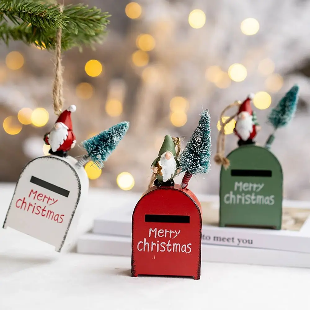 Christmas Hanging Mailbox Santa Clause Xmas Tree Decoration Drop Pendants Home Ornament Festival Ornament Party Supplies Gift