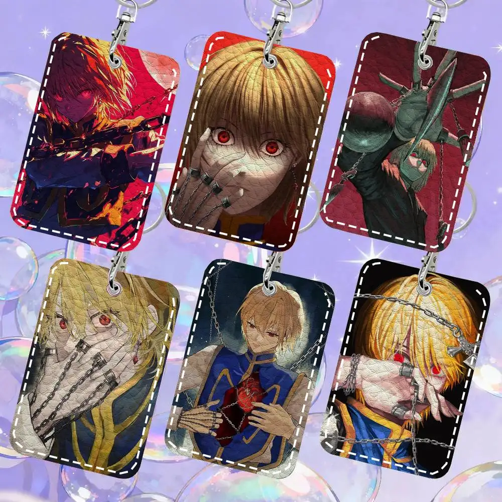 

H-HUNTER X H-HUNTER Anime Kurapika Card Case Keychain Access Card Bag Key Tag Ring Leather Card Holder Key Ring Access