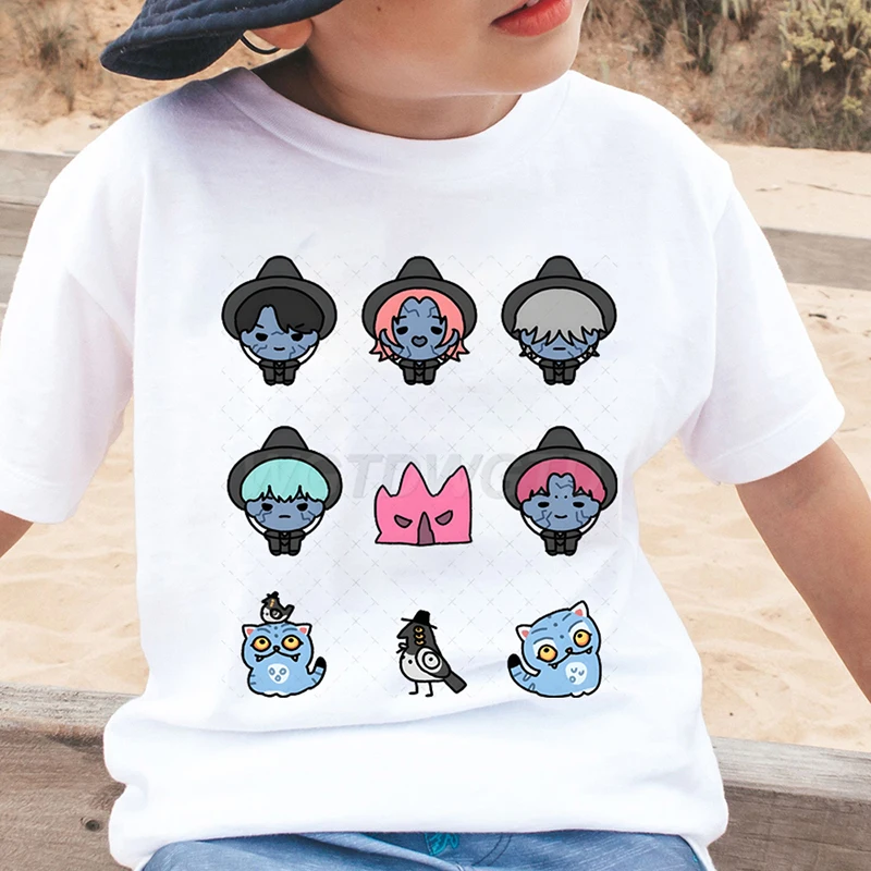

Cute Cartoon KPop Demon Hunters T-shirts Summer Fashion Casual Short Sleeve Round Neck T Shirt Children Boys Girls Clothing