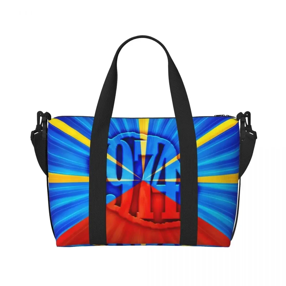 Custom 974 Maveli Reunion Island Flag Beach Tote Bag For Women Reunionese Proud Large Compartment Beach Gym Travel Bags