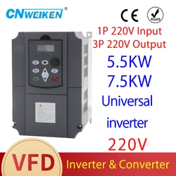 7.5KW 11KW Inverter 10HP 15HP 220v 1Phase in 220v/380v 3phase out Variable Frequency Drive VFD Inverter 400Hz frequency inverter