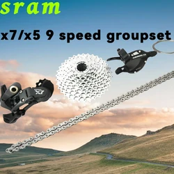 SRAM x5 x7  9 speed 11-34T  folding bike Groupset Bike Kit Trigger Shifter Rear Derailleur PG pg-970 Cassette K7 LG500/KMC Chain