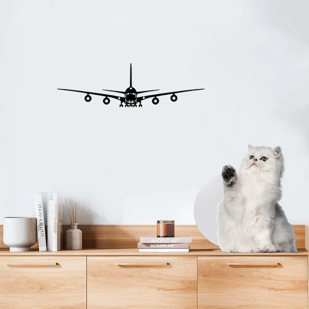 Una pieza de arte de pared de Metal, diseño de avión Boeing, 15,75X4,72 pulgadas, Ideal para decoración de escenas y con acento de Metal elegante