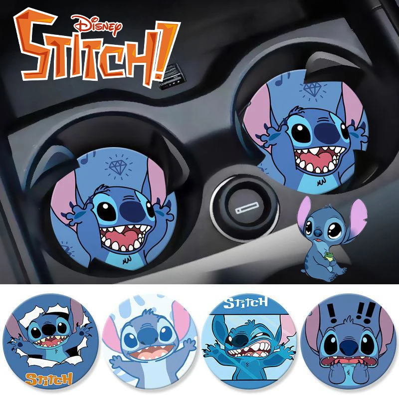 حامل أكواب سيارة ديزني ، 2 ، سجادة مانعة للانزلاق ، جل سيليكا مقاوم للماء ، ديكور داخلي أنيمي