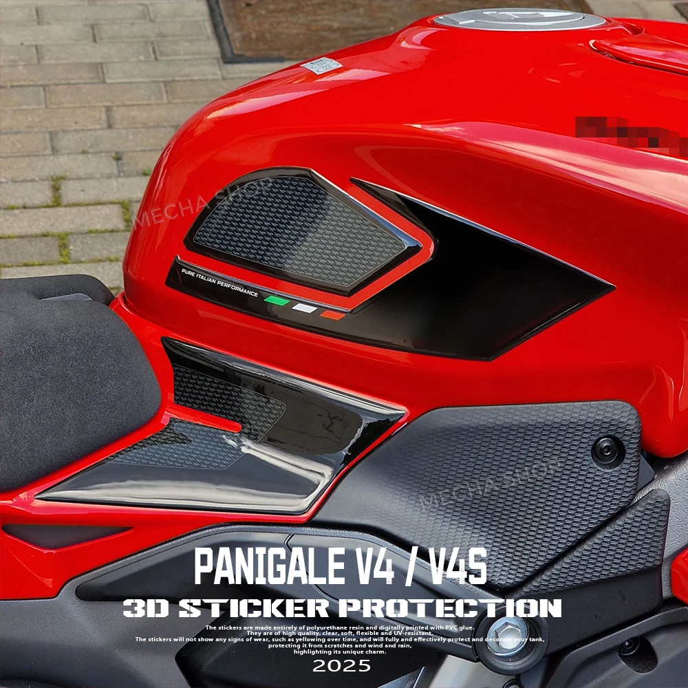 For panigale v4 2025- Sticker Motorcycle 3D Sticker Protects Tank Side V4 V4S Decoration Accessories