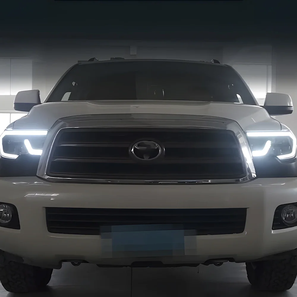 Lampu depan mobil Led 2007-2013, aksesori lensa proyektor untuk Toyota Tundra Sequoia 2018-2021